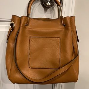 Sondra Roberts squared large leather handbag